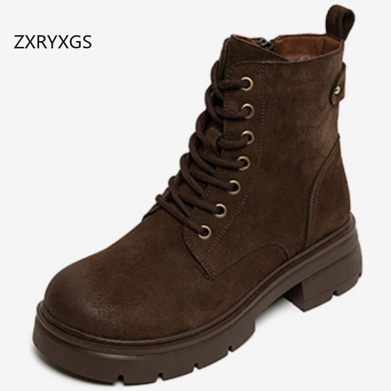 Crossfit Youtube - รองเท้าบูทหนังแบบมีซิปด้านข้าง ZXRYXGS รุ่น Cross Strap แบบสวมใน